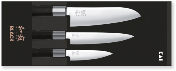 Набор из 3-х ножей KAI WASABI Black 67S-310