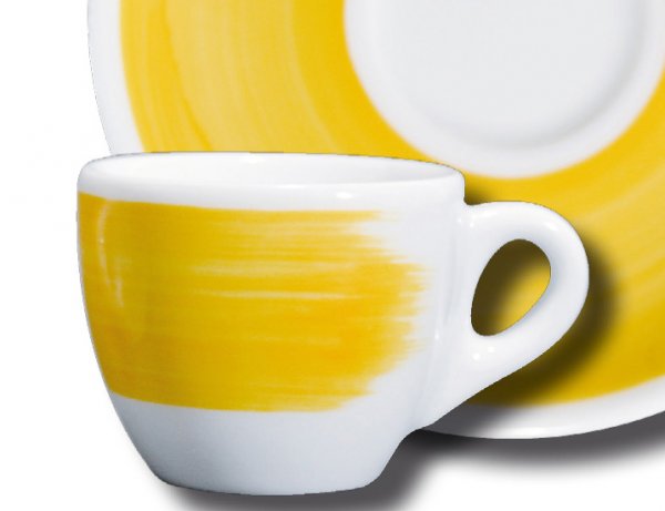 Чашка cappuccino Ancap Yellow "Verona Millecolori Hand Painted Brush stroke B Teal with handle" (180 мл)