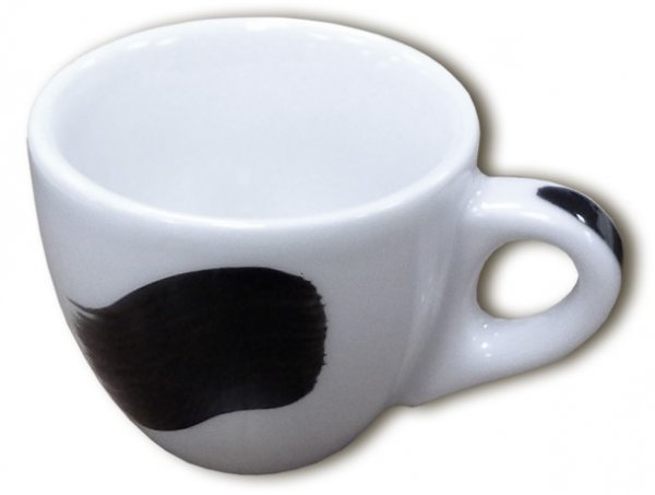 Чашка Espresso с ручкой Ancap Verona Millecolori, ручная роспись, мазок A, цвет черный (75 мл)