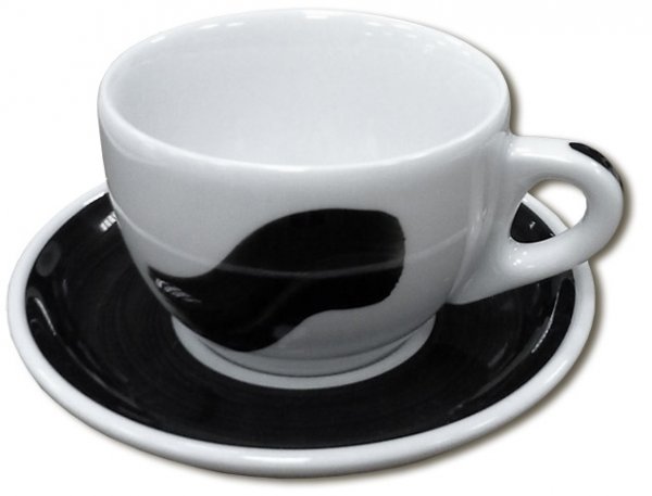 Чашка Large Cappucino с ручкой Ancap Verona / Palermo Millecolori, ручная роспись, мазок A, цвет черный (260 мл)