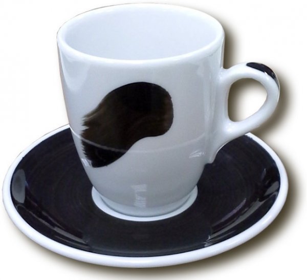 Чашка Doppio Espresso с ручкой Ancap Verona Millecolori, ручная роспись, мазок A, цвет черный (130 мл)