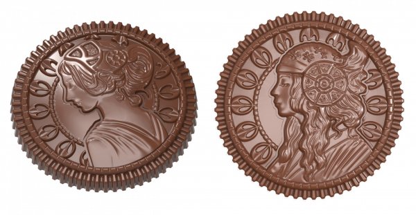 Форма для шоколада "Монета" Chocolate World 1895 CW (d43мм,h5.5мм)