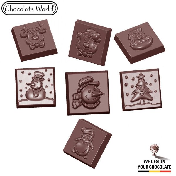 Форма для шоколада "Рождество" Chocolate World 1660 CW (31x31мм,h10мм,9гр)