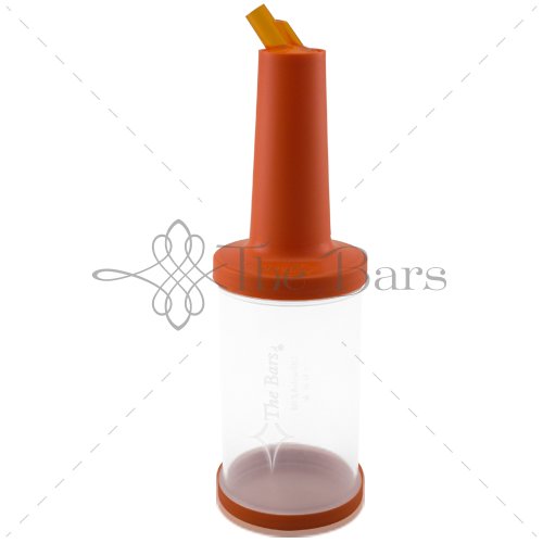 Бутылка прозрачная с гейзером The Bars PM01O, оранжевая крышка (1000мл)