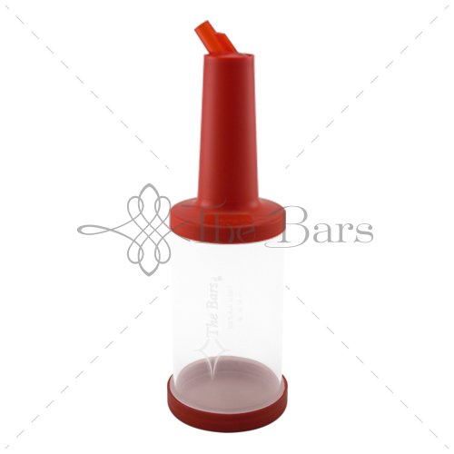 Бутылка прозрачная с гейзером The Bars PM01R, красная крышка (1000мл)