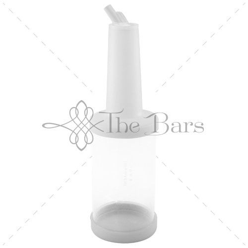 Бутылка прозрачная с гейзером The Bars PM01W, белая крышка (1000мл)