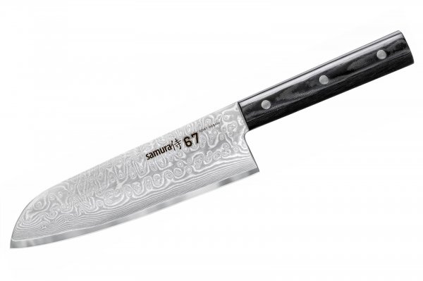 Нож кухонный Samura 67 Damascus SD67-0094M, Сантоку 175мм
