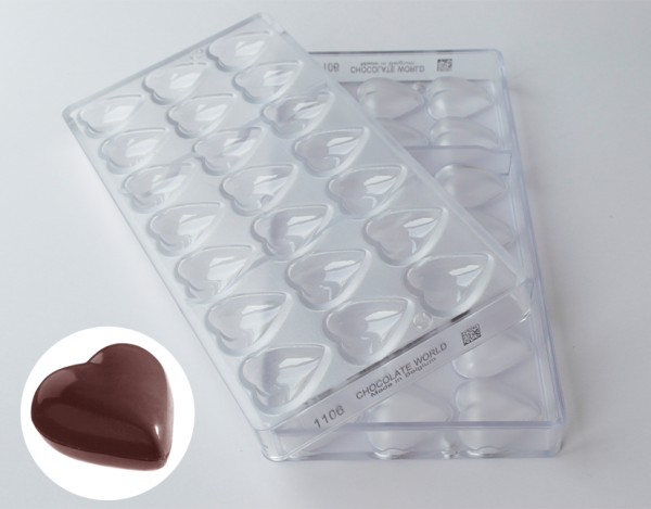 Форма для шоколада "Сердце" Chocolate World 1106 CW (33x33x11мм,7.5гр)