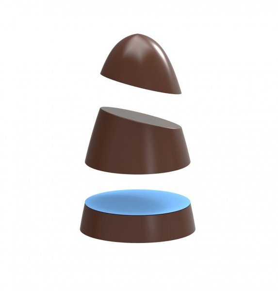 Форма для шоколада "Трио1" Chocolate World 1604 CW (d29мм,h15мм,4гр)