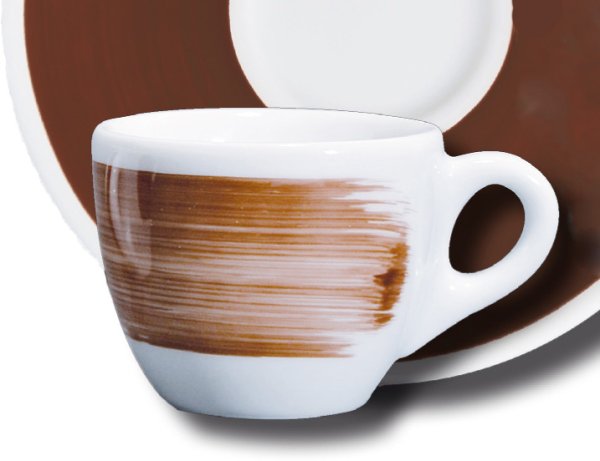 Чашка cappuccino Ancap Brown "Verona Millecolori Hand Painted Brush stroke B with handle" (180 мл) 