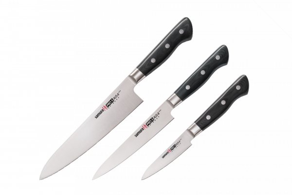 Набір з 3-х кухонних ножів "Кухарська трійка" Samura Pro-S SP-0220 
