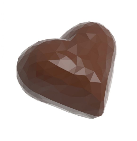 Форма для шоколада "Сердце с гранями" Chocolate World 1914 CW (34x28мм,h12мм,13гр.2х6.5гр)