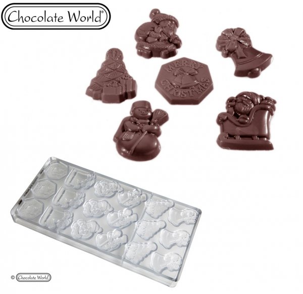 Форма для шоколада "Рождество" Chocolate World 1406 CW (43x32мм,h7мм,7гр)