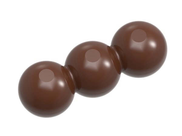 Форма для шоколаду "батончик 3 кульки" Chocolate World 12126 CW (76x26мм,h12мм,18гр)