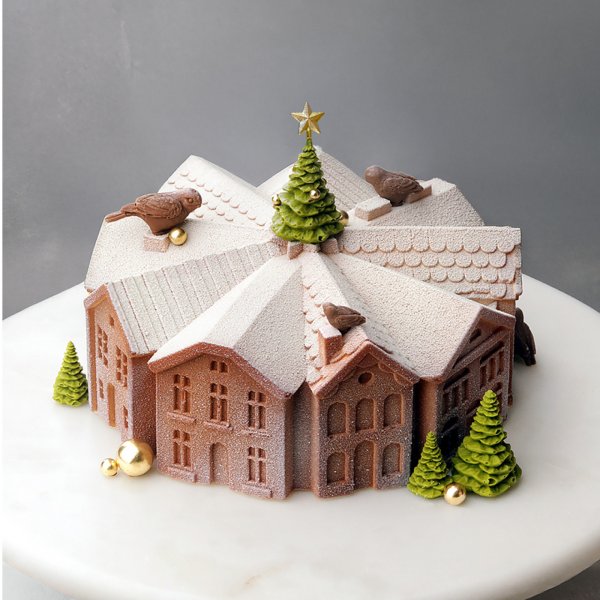 Силиконовая форма "Сладкий город" Sweet City by Dinara Kasko (d180мм,h80мм,1300мл)