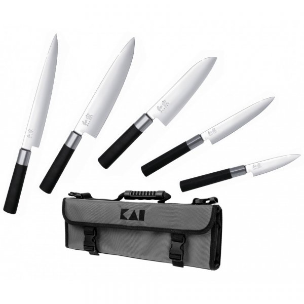 Набор ножей KAI Wasabi Black DM-0781EU67 + сумка 