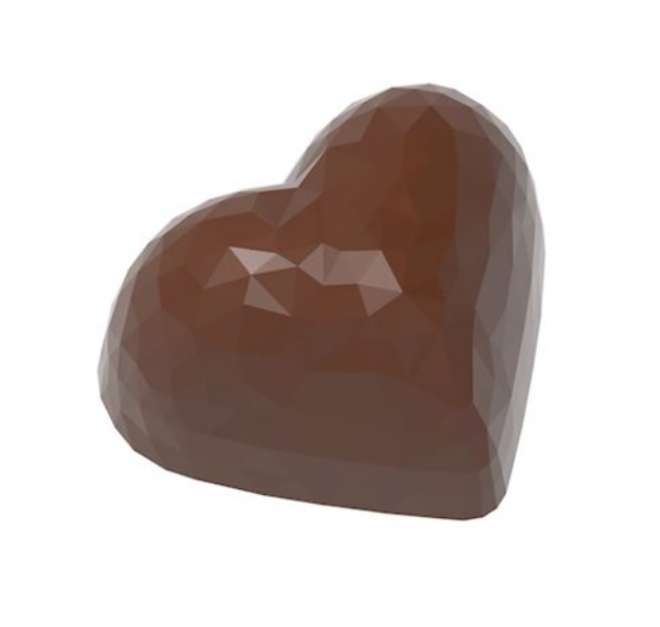 Форма для шоколада "Сердце с гранями" Chocolate World 1913 CW (36x29x19мм,13гр)