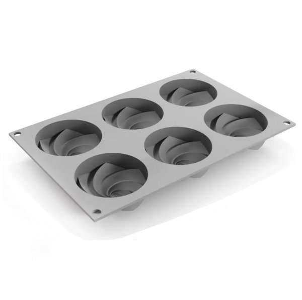 Силиконовая форма Mini SPIRAL Tart by Dinara Kasko (d70мм,75мл,6шт)