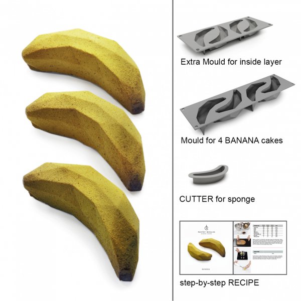 Силіконова форма "Банан" Banana by Dinara Kasko (120мл,4шт)
