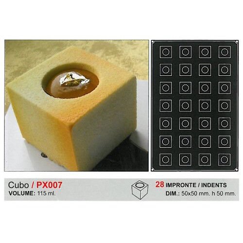 Силиконовая форма Pavoni PX007 CUBO (50x50мм,h50мм,115мл)