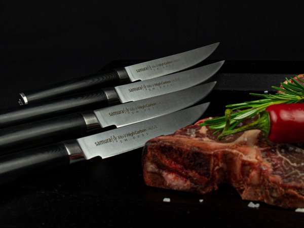 Набор с 4-х ножей для стейка Samura Mo-V SM-0031S, 120мм 