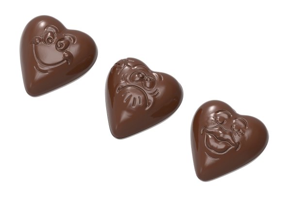 Форма для шоколаду "Серце" Chocolate World 1579 CW (33x33x10мм,7гр) 