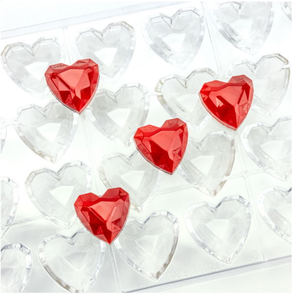 Форма для шоколаду Martellato MA1993 Diamond Heart (33x33мм,h14мм,10гр)